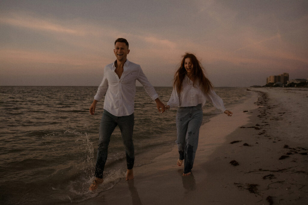 Couple during golden hour at a Florida beach