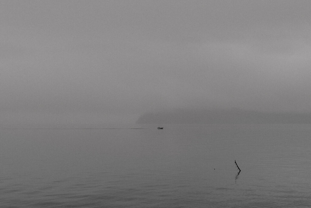 Fog rolling over Scenic Beach in Washington, a place filled with quiet memories.